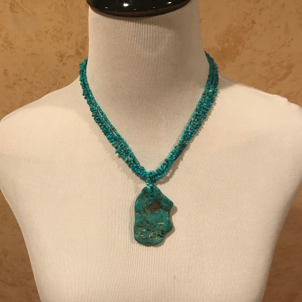 DTR - 3 Strand Natural Turquoise Necklace